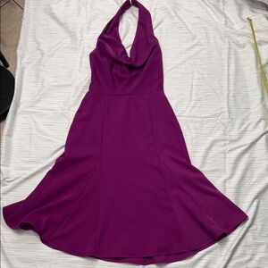 Chic Backless halter Purple Dress